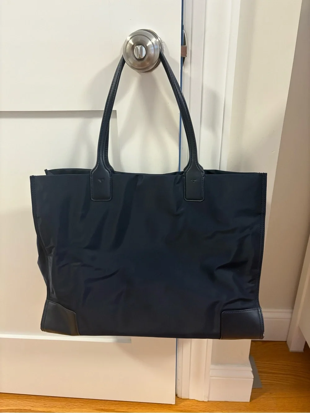 Tory Burch Navy Logo Nylon Tote